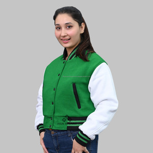 Chaqueta universitaria de alta calidad para hombres y mujeres Chaqueta universitaria de algodón polar Letterman con procesamiento recubierto de cuello alto - Product Image 2