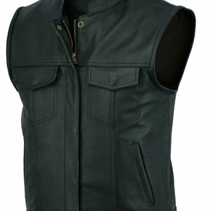 Gilet en cuir pour homme au design unique, prix de gros, faible MOQ, fabrication en usine, respirant, sans manches, idéal pour les voyages - Product Image 2