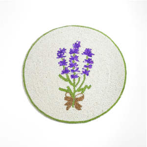 Mantel Individual Moderno y Ecológico con Diseño de Hojas y Cuentas, Hecho a Mano en India, Tamaño Personalizado de 300 mm de Diámetro, Venta al por Mayor - Product Image 4