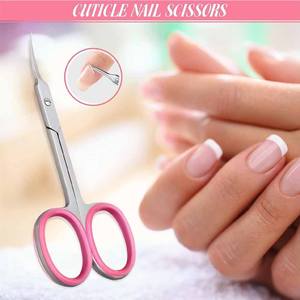 Professional Beauty Cuticle <b>Nail</b> <b>Scissors</b> Stainless Steel Sharp Blade Curved Tip Manicure <b>Scissors</b> - Product Image 4