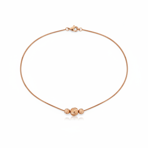 สร้อยคอโซลิดบ็อกซ์เชนพร้อมลูกปัดทรงกลมและลูกปัดลายลูกปัดตรงกลาง ของขวัญสุดโรแมนติก - Product Image 2