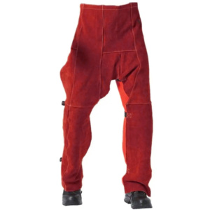 Premium Grade Heavy Duty Industrial Work Suit Fireproof Cotton Cowhide <b>Split</b> Leather Welder <b>Trouser</b> with Polyester Sleeves - Product Image 2