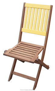 Chaise pliante d'extérieur durable, légère, écologique, dossier peint en PU, finition naturelle en acacia - Product Image 2