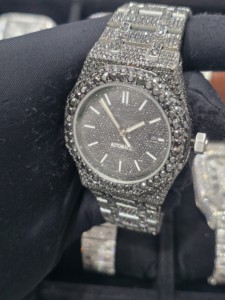Reloj de Acero Inoxidable con Diamantes Moissanite VVS de 16 mm y 12 mm, Automático, para Hombre y Mujer, Diseño de Espinas Negras, Estilo Antiguo de Lujo - Product Image 3