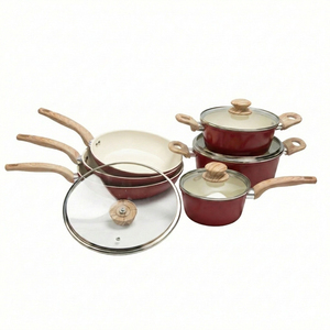 Innovative Non Stick Cooking Set Designed With Marble Stone Coating Multipurpose <b>Pots</b> And Pans Tempered Glass Covers - Product Image 1