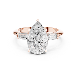 Anillo de Compromiso Aries Jewel de Lujo con Diamante Cultivado en Laboratorio de 3 Quilates, Corte Pera, Grado E VS, Oro Sólido de 14K, Joyería Fina para Regalo - Product Image 5