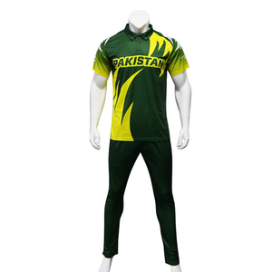 Uniformes de cricket personnalisés de haute qualité 100% polyester avec design de maillot sublimé en couleur personnalisée, nom de l'équipe et logo de la marque - Product Image 1
