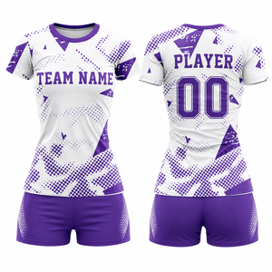 Uniforme de Fútbol Personalizado para Mujer, Conjunto de Camiseta y Pantalones Cortos de Fútbol Femenino, Secado Rápido, Transpirable, Sublimado, Venta al Por Mayor - Product Image 1