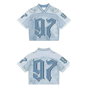 เสื้อยืดทรงบ็อกซี่พิมพ์โลโก้ตามสั่ง เสื้อกีฬาโอเวอร์ไซส์ เสื้อยืดยูนิเซ็กส์ เสื้อผ้าฟุตบอล สตรีทแวร์ เสื้อเจอร์ซีย์ตาข่าย ชุดเสื้อยืดสำหรับผู้ชาย - Product Image 6