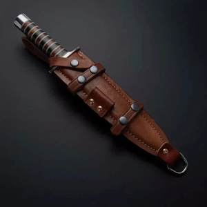 Couteau utilitaire de camping artisanal en acier inoxydable de qualité industrielle avec étui de rangement en cuir, personnalisable OEM, 1 lame - Product Image 2