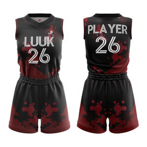 ชุดบาสเก็ตบอล LUUK แบบสั่งทำพิเศษ พิมพ์ลายแบบซับลิเมชั่น คอวี แขนกุด สำหรับเด็กผู้หญิง ไซส์พลัส ระบายอากาศได้ดี ซับเหงื่อ คุณภาพสูง - Product Image 6