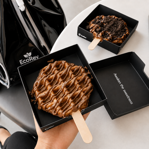 Boîte à gaufres jetable en carton biodégradable de qualité alimentaire, plateau à gaufres bulles, résistant à la graisse, pour vente à emporter - Product Image 3