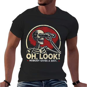 T-shirt d'été pour homme à motif crâne amusant, 100% Coton 180g, Séchage rapide, Infroissable, Style Smart Casual, Prix bas, Vente en gros - Product Image 4