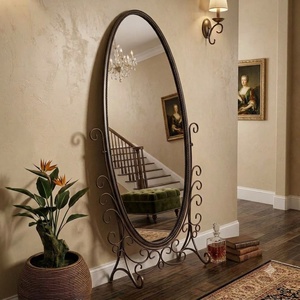 Miroir décoratif rond réglable fait main de style européen moderne en fer forgé de qualité supérieure pour couloir - Product Image 3
