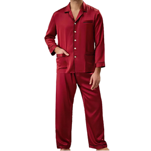 Conjunto de Pijama de Bambú para Hombre, Suave y Transpirable, Dos Piezas, Camiseta de Manga Larga y Pantalones Largos, Cómodo para Estar en Casa - Product Image 1