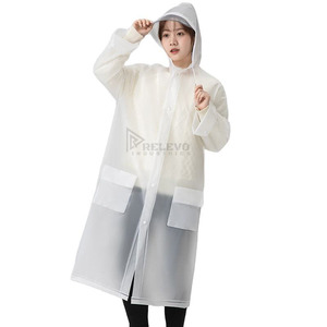 Custom Logo Adult Rain Jacket Reusable and Non-Disposable Waterproof <b>EVA</b> Material Made From Durable Plastic - Product Image 6