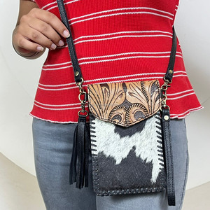 2025 Nueva fábrica al por mayor de lujo para mujer, bandolera para teléfono móvil con Clip para cinturón, Mini bolsos de cuero de vaca mecanizados a mano - Product Image 4