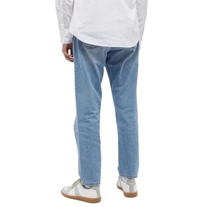 Jeans de mezclilla azul claro de pierna recta con bolsillo personalizado clásico para hombre, 100% algodón, jeans de mezclilla de buena calidad para hombre - Product Image 4