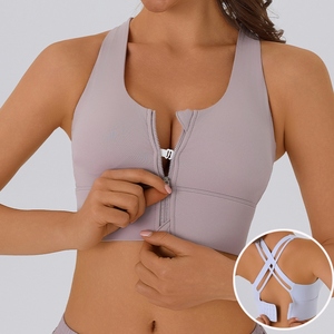 Sujetador deportivo de yoga para mujer, extrasuave, de alta sujeción, con espalda cruzada, almohadillas extraíbles, transpirable, top de entrenamiento - Product Image 1