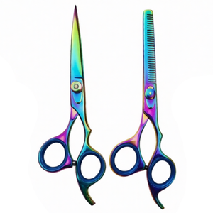 Juego de Tijeras de Peluquería Profesionales con Recubrimiento de Plasma de 6.5″, Multicolor, Tijeras de Peluquería de Acero Inoxidable con Estuche Ergonómico Profesional - Product Image 4