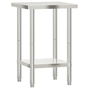 Mesa de Trabajo para Cocina Comercial de 21.7''x21.7''x33.5'' de Acero Inoxidable - Product Image 2