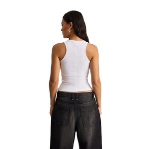 Débardeur Sportif Personnalisable à Col Rond en Coton Tricoté Côtelé Écologique Respirant Séchage Rapide Léger pour Femme - Product Image 3