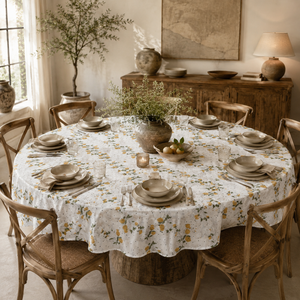 Indian Artisan Hand Block Floral Printed Cotton <b>Round</b> Dining <b>Table</b> <b>Cover</b> Wedding Parties Home Use Eco Friendly Non Toxic Dye - Product Image 5