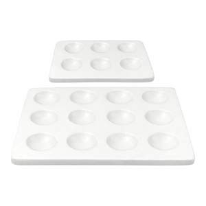 Plaque de laboratoire en porcelaine pour microplaques, émaillée, 6 ou 12 cavités, pour tests de réaction chromatique - Product Image 1