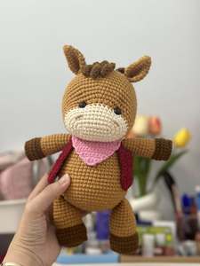 Oso de Ganchillo Personalizado, Amigurumi Hecho a Mano, Juguete de Peluche de Algodón y Lana, Ecológico, Juego de Regalo para Bebés, Opciones de Tamaño Personalizadas - Product Image 3