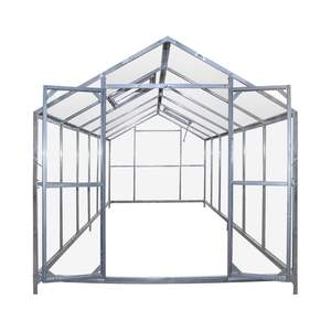 หลังคาโพลีคาร์บอเนตผนังสองชั้นสีเขียวกรอบเหล็กชุบสังกะสีสำหรับสวนเรือนกระจก TMG-GH821 8 'x 20' - Product Image 4