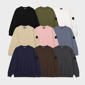 Sudadera Clásica Casual de Color Liso con Manga Regular, Unisex, Oversize, de Punto para Otoño, con Insignias en el Cuello, Modelo Igual para Parejas - Product Image 5