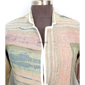 Indian Cotton Vintage Kantha <b>jacket</b> with <b>mandarin</b> <b>collar</b> and pockets button Autumn/Winter High Quality Quick Dry Plus <b>Jacket</b> - Product Image 2