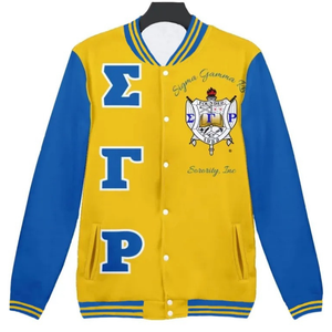Sigma Gamma Rho New Release Color Block Bomber Jacket Custom Varsity Style Casual Outerwear for Women Men Streetwear OEM ODM - Product Image 1