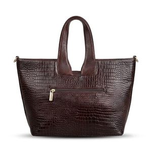 Bolso Tote de Cuero Genuino para Mujer, Estilo Clásico Tejido, Parte Superior Abierta, Correa Extraíble, Duradero, Ligero, Gran Capacidad, Bolso Casual - Product Image 3