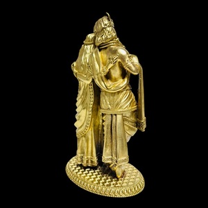 Exquisito Obsequio Tradicional de Radha Krishna Plateado en Plata, Ídolo Divino de Metal Premium para el Hogar, Templo, Interiores, Bodas, Diwali - Product Image 2