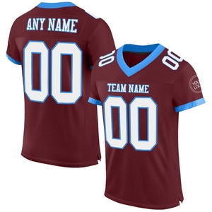 Wholsale Direct OMMIZ INDUSTRY Custom Black Green Gold-<b>Red</b> <b>Mesh</b> Authentic Throwback Football Jersey - Product Image 4