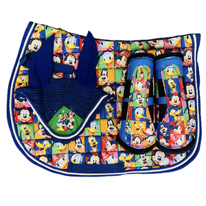 Ensemble de coussin de selle à imprimés de dessin animé/ensemble de coussin de selle à Sublimation schrracke avec cordon rouge doublure en bambou en polyester - Product Image 4