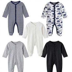Baby Romper 1pc Gender-<b>Neutral</b> Unisex Footed Romper <b>Print</b> All-Season 0-9 Months Newborn Single Button Closure Cotton Breathable - Product Image 1