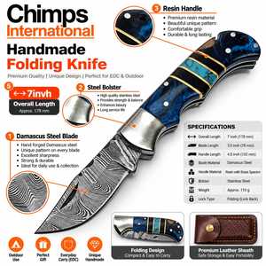 Nouveau stock de couteaux pliants de haute qualité pour la chasse et le camping en plein air avec manche en résine, vente en gros de couteaux tactiques de survie en plein air - Product Image 6