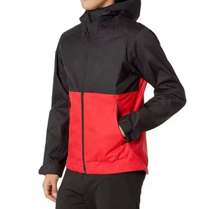 Veste matelassée à capuche pour homme, imprimée, noire et rouge, imperméable, écologique, coupe-vent, manches longues, manteau d'hiver en polyester - Product Image 2