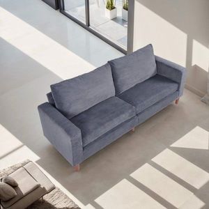 Sofá Moderno de Corduroy Gris para Varias Personas, Color Sólido, para Sala de Estar y Oficina - Product Image 4