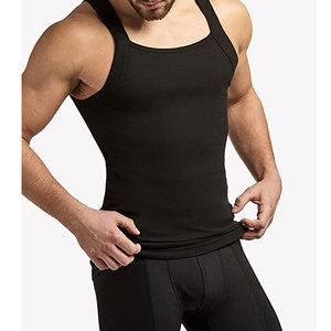 Men <b>Tank</b> <b>Tops</b> 100% Cotton Silver and <b>White</b> Sleeveless Undershirts Tagless Ribbed Slim Fit Muscle <b>Tank</b> <b>Top</b> with Scoop Neck - Product Image 3
