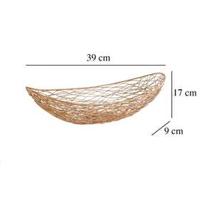 Bol en métal doré en forme de feuille, beauté intemporelle, fait main, écologique, durable, plat de service moderne pour la présentation des aliments - Product Image 4