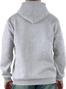 Sweat-shirt à capuche pour homme, gris uni, en coton French Terry, décontracté, manches longues, pour l'automne, coupe classique, avec poche - Product Image 3