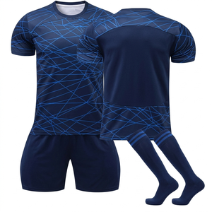 Men's <b>Soccer</b> Uniform Set Blue Geometric Print Short Sleeve Jersey Shorts And Socks Moisture Wicking Athletic Fit All Seasons - Product Image 1