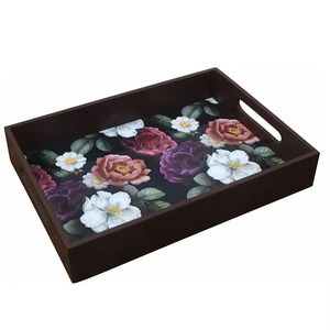 ถาดเสิร์ฟ MDF แบบดั้งเดิมคุณภาพพรีเมียม ผิวเรียบ น้ำหนักเบา ใช้งานได้หลากหลาย รูปทรงสี่เหลี่ยมผืนผ้า งานฝีมือไม้ ลวดลายสวยงาม - Product Image 1