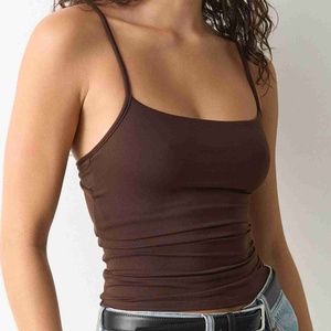 Nouveau style d'été – Débardeurs pour femmes à col rond, couleur unie, sportifs, 100 % coton tricoté, respirants, style camisole - Product Image 3