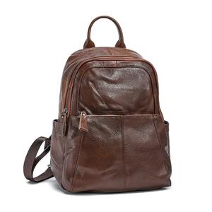 กระเป๋าเป้สะพายหลังหนังแท้สำหรับผู้หญิง สไตล์มินิมอล สำหรับเดินทางช่วงฤดูใบไม้ผลิ หนังวัวนุ่มแบบวินเทจ กันน้ำ เป็นมิตรกับสิ่งแวดล้อม เหมาะสำหรับไปเรียนมหาวิทยาลัยหรือโรงเรียน - Product Image 1