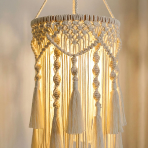 Nouvel abat-jour en corde de coton tissé à la main de style bohème, style vintage et moderne avec franges en macramé pour la décoration de la maison - Product Image 4