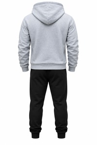 Ensemble de survêtement pour homme grande taille, sweat à capuche zippé et pantalon de jogging, tenue de sport 2 pièces, vêtements décontractés pour le printemps - Product Image 5